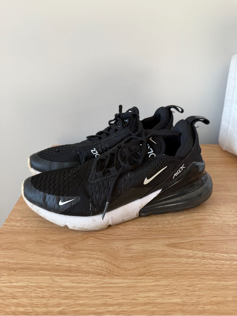 Nike Black and White Air Max 270 Running Shoes